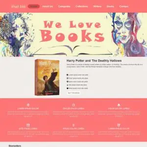 Screenshot of a professionally designed book selling website homepage by Ariful Islam