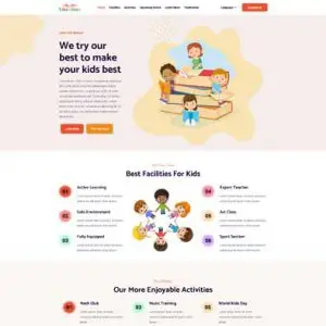 Screenshot of a professionally designed child educational institute website homepage by Ariful Islam