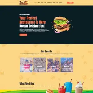 Screenshot of a professionally designed restaurant website homepage